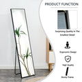 3Rd Generation Black Solid Wood Frame Full Length Mirror, Dressing Mirror, Bedroom Porch, Decorative Mirror, Clothing Store, Floor Mounted Large Mirror, Wall Mounted. 60