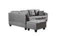 Fabric Left Chaise Living Room Sofa Set With Storage Ottoman Brown Wood Primary Living Space Medium Duty Eucalyptus 6 Seat Grey Polyester Medium Soft Pillow Back American Design,American Traditional Square Arms Foam Fabric