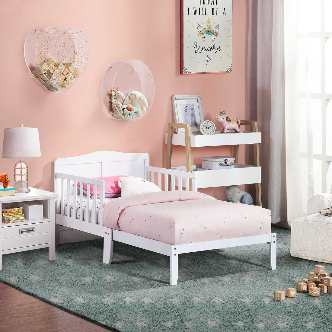 Birdie Toddler Bed White White White Solid Wood