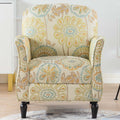 Accent Chairs For Living Room Beige Yellow Fabric