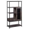 Home Office Bookcase And Bookshelf 5 Tier Display Shelf With Doors And Drawers, Freestanding Multi Functional Decorative Storage Shelving, Vintage Brown Industrial Style Brown Brown Mdf