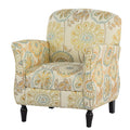 Accent Chairs For Living Room Beige Yellow Fabric