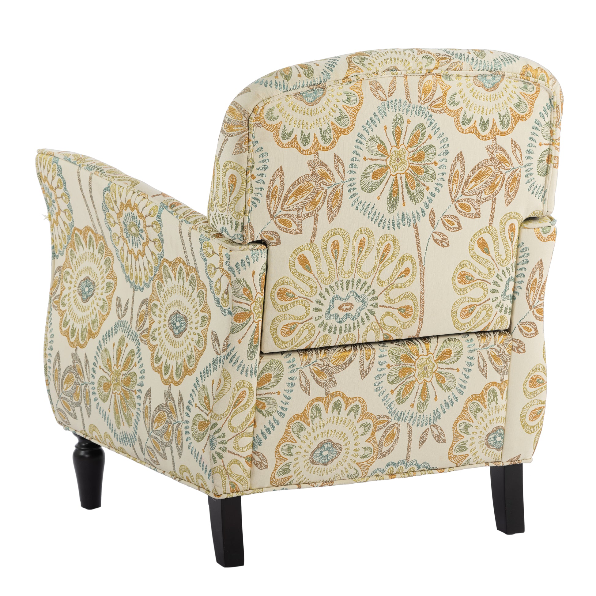 Accent Chairs For Living Room Beige Yellow Fabric