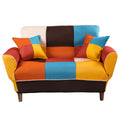 Small Space Colorful Sleeper Sofa, Solid Wood Legs Colorful Polyester
