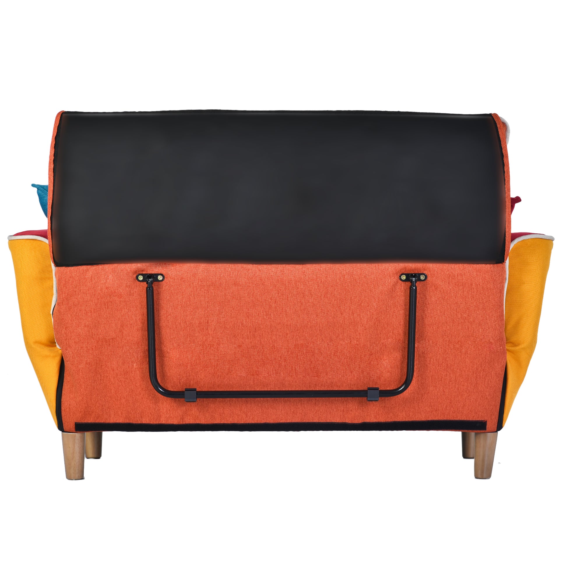 Small Space Colorful Sleeper Sofa, Solid Wood Legs Colorful Polyester