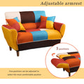 Small Space Colorful Sleeper Sofa, Solid Wood Legs Colorful Polyester