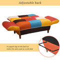 Small Space Colorful Sleeper Sofa, Solid Wood Legs Colorful Polyester