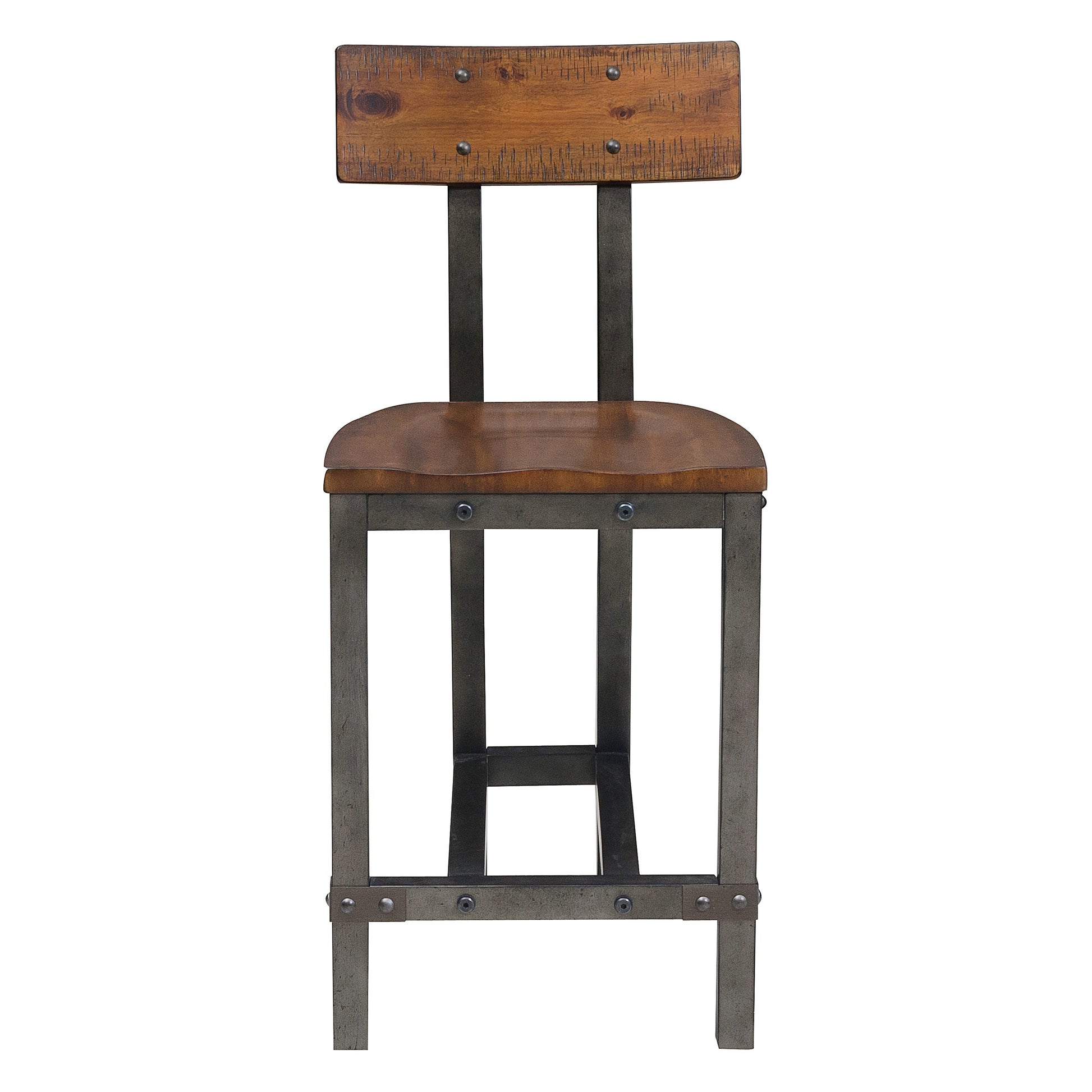 Rustic Brown And Gunmetal Finish 5Pc Dining Set Counter Height Table And 4X Counter Height Chairs Industrial Design Wooden Dining Furniture Multicolor Seats 4 Dining Room Industrial,Rustic