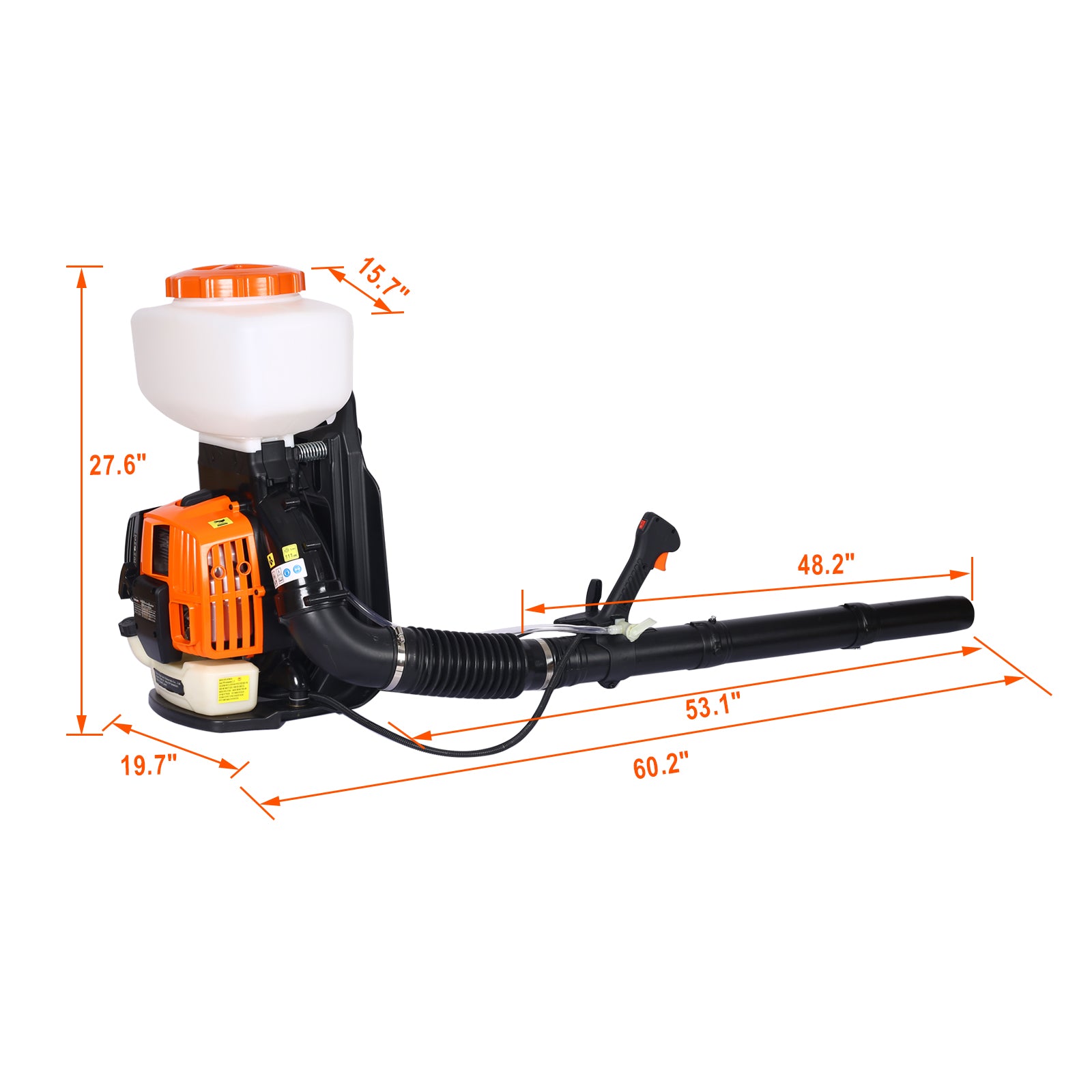 Backpack Fogger Sprayer,Mist And Duster Sprayer,Agricultural Fertilizatino Spray Dusting Machinemosquito Sprayer Mosquito Fogger,Epa Compliant 52Cc Two Cycle Egnine Orange Plastic