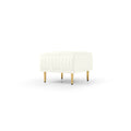 Contemporary Velvet Upholstered Accent Chair And Ottoman Set With Deep Channel Tufting,Cream Cream Foam Velvet