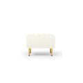 Contemporary Velvet Upholstered Accent Chair And Ottoman Set With Deep Channel Tufting,Cream Cream Foam Velvet