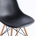 Black Chair,Set Of 4,Kd Leg,Plastic Seat Matt Black Plastic