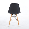 Black Chair,Set Of 4,Kd Leg,Plastic Seat Matt Black Plastic