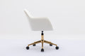 Modern Velvet Fabric Material Adjustable Height 360 Revolving Home Office Chair With Gold Metal Legs And Universal Wheels For Indoor,Ivory Ivory Foam Velvet