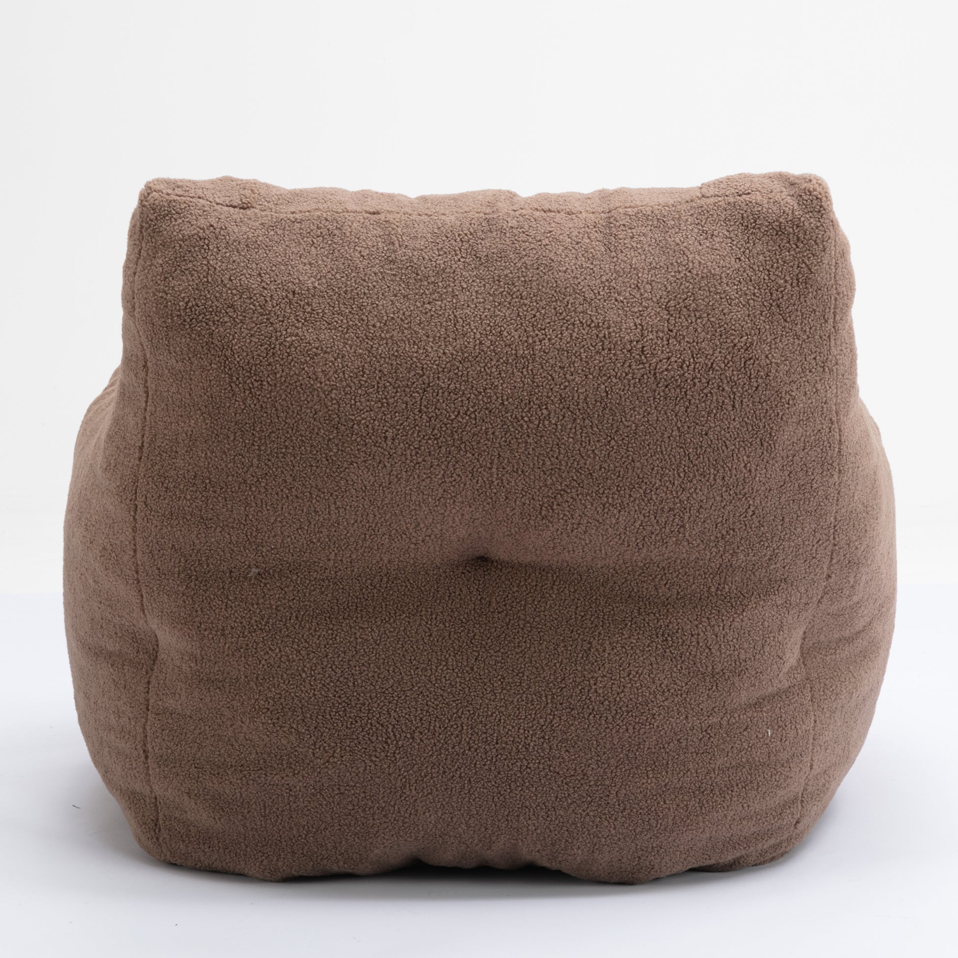 010 Soft Teddy Fabric Tufted Foam Bean Bag Chair With Teddy Fabric Coffee Coffee Soft Modern Foam Teddy