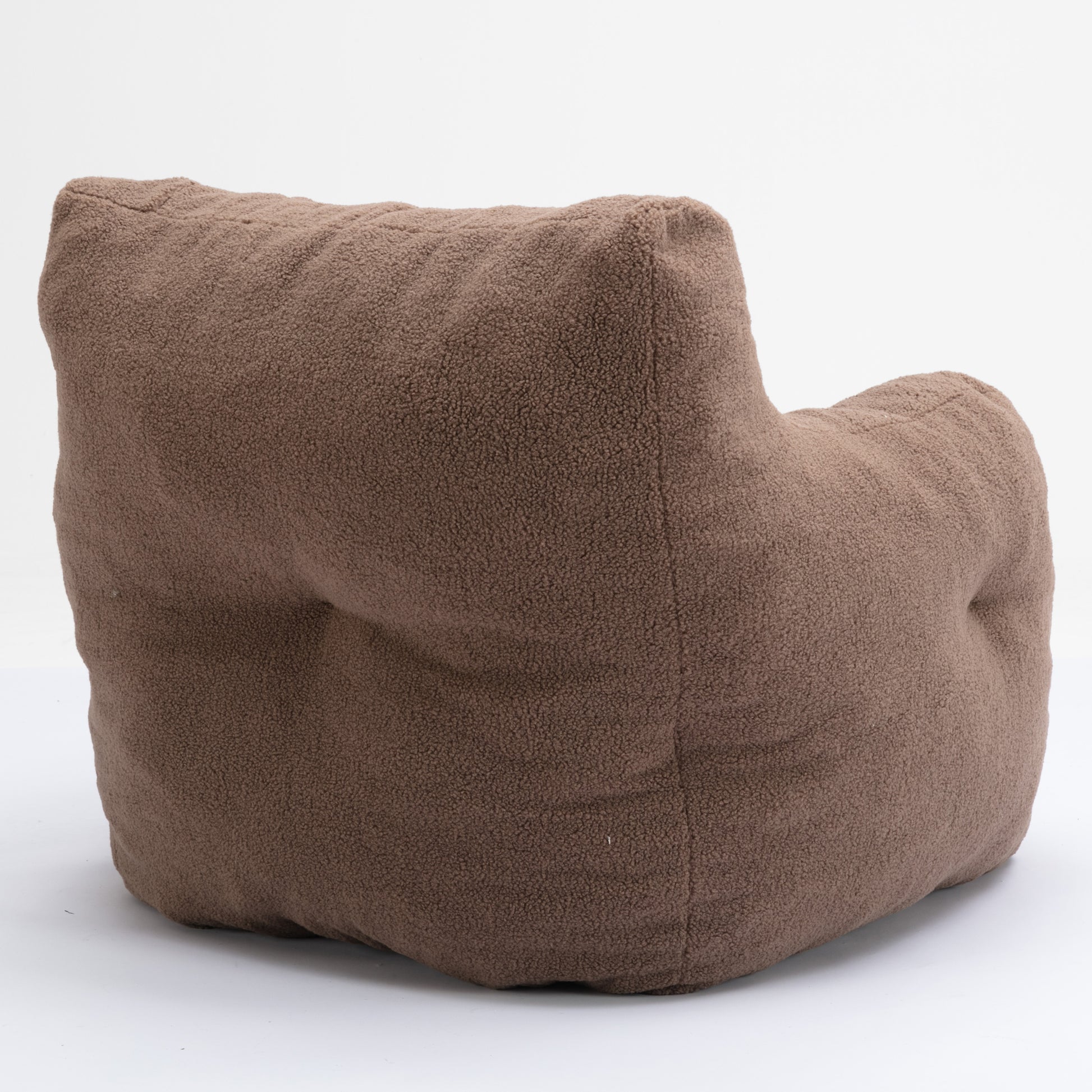 010 Soft Teddy Fabric Tufted Foam Bean Bag Chair With Teddy Fabric Coffee Coffee Soft Modern Foam Teddy