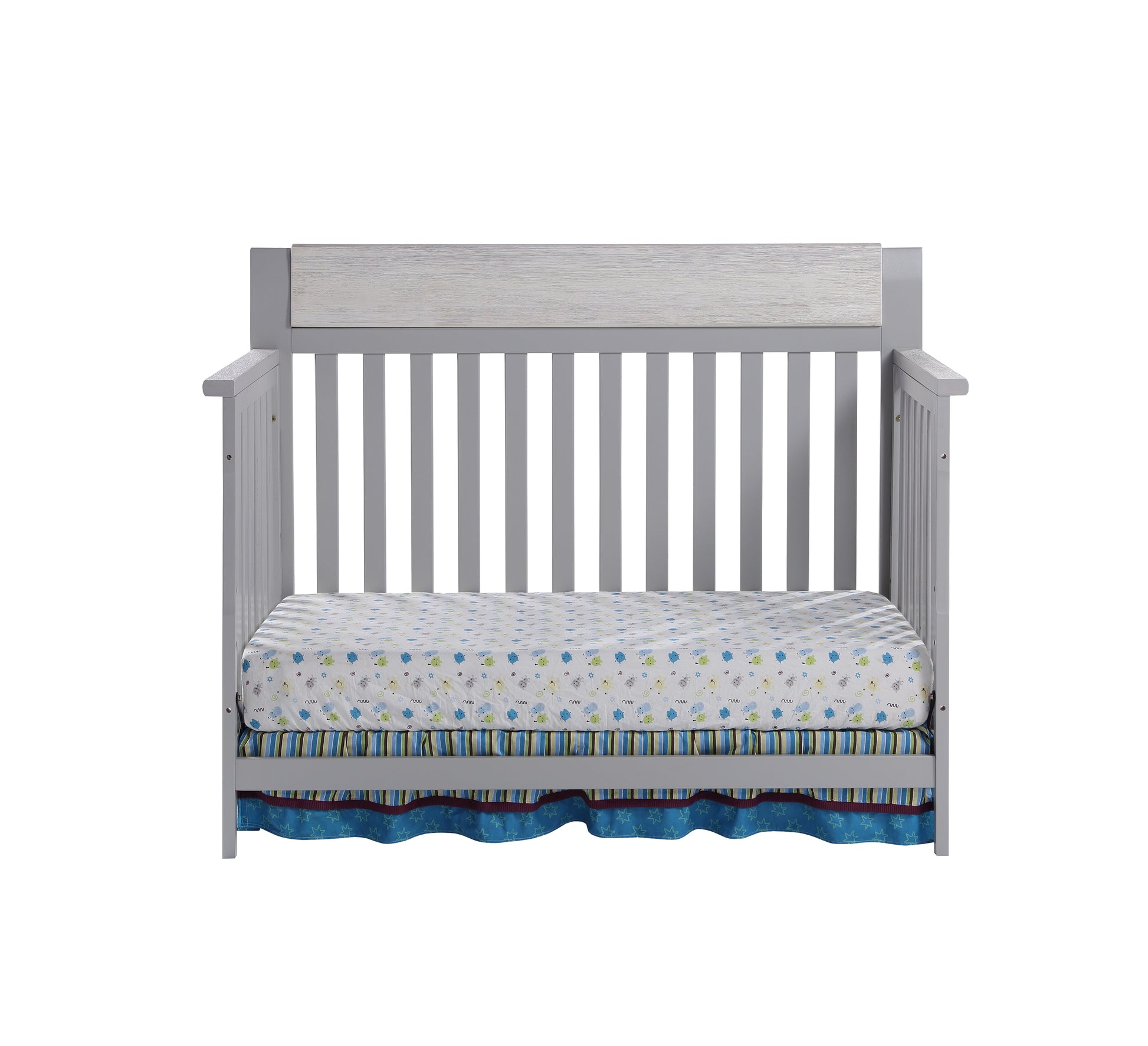 Hayes 4 In 1 Convertible Crib Gray Weathered Granite Gray Solid Wood