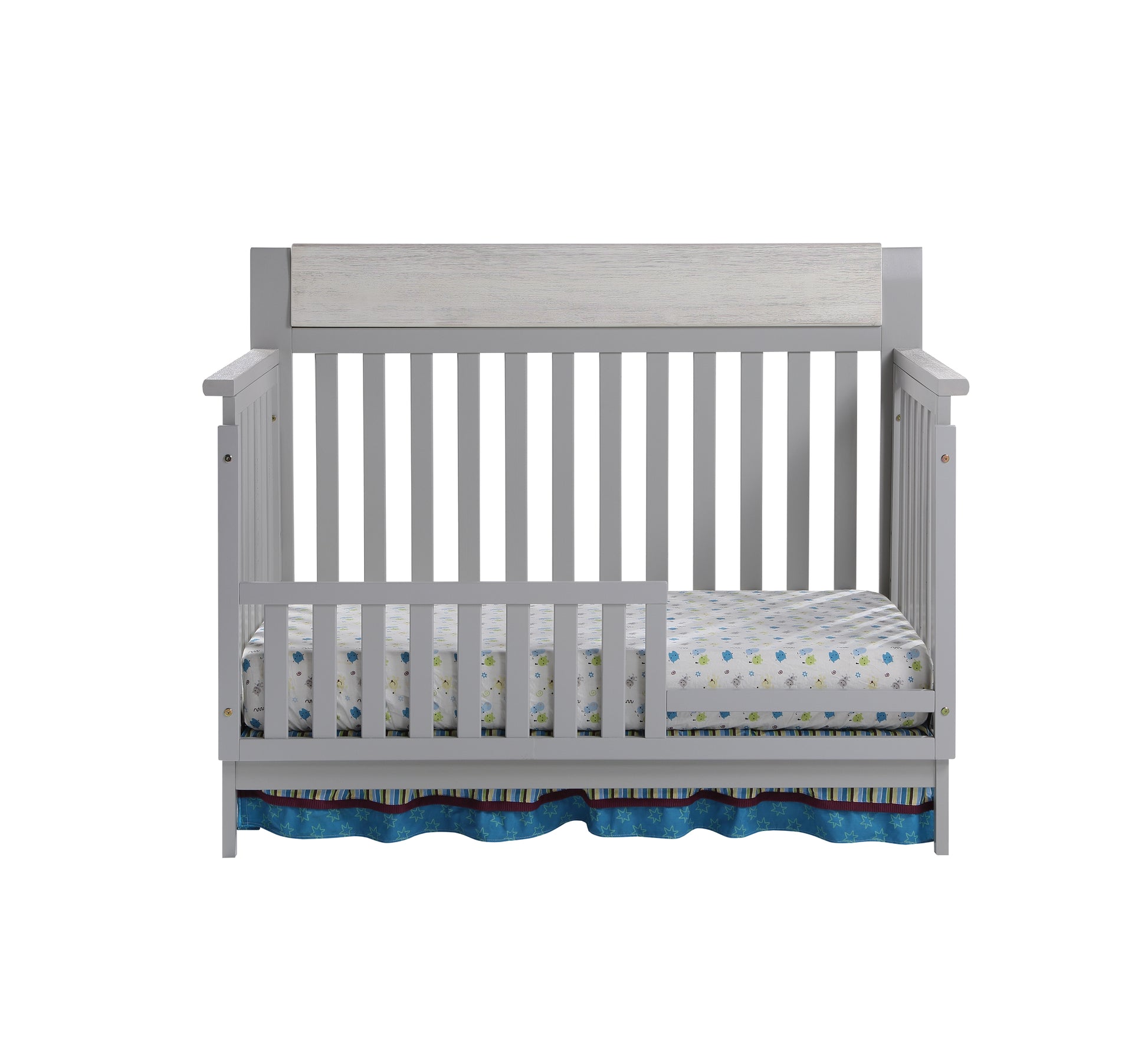 Hayes 4 In 1 Convertible Crib Gray Weathered Granite Gray Solid Wood