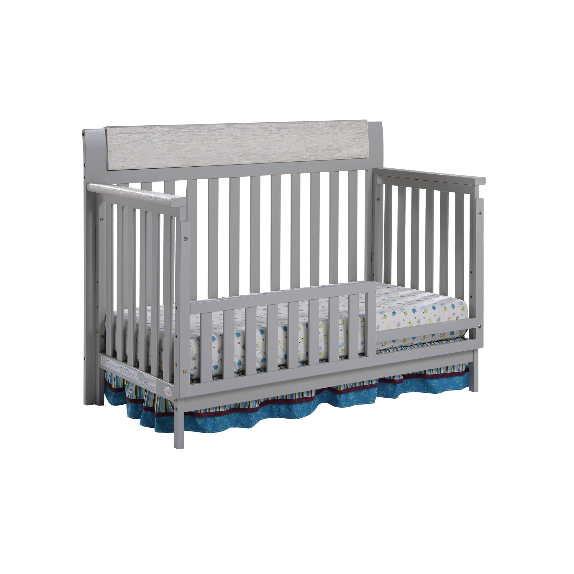 Hayes 4 In 1 Convertible Crib Gray Weathered Granite Gray Solid Wood