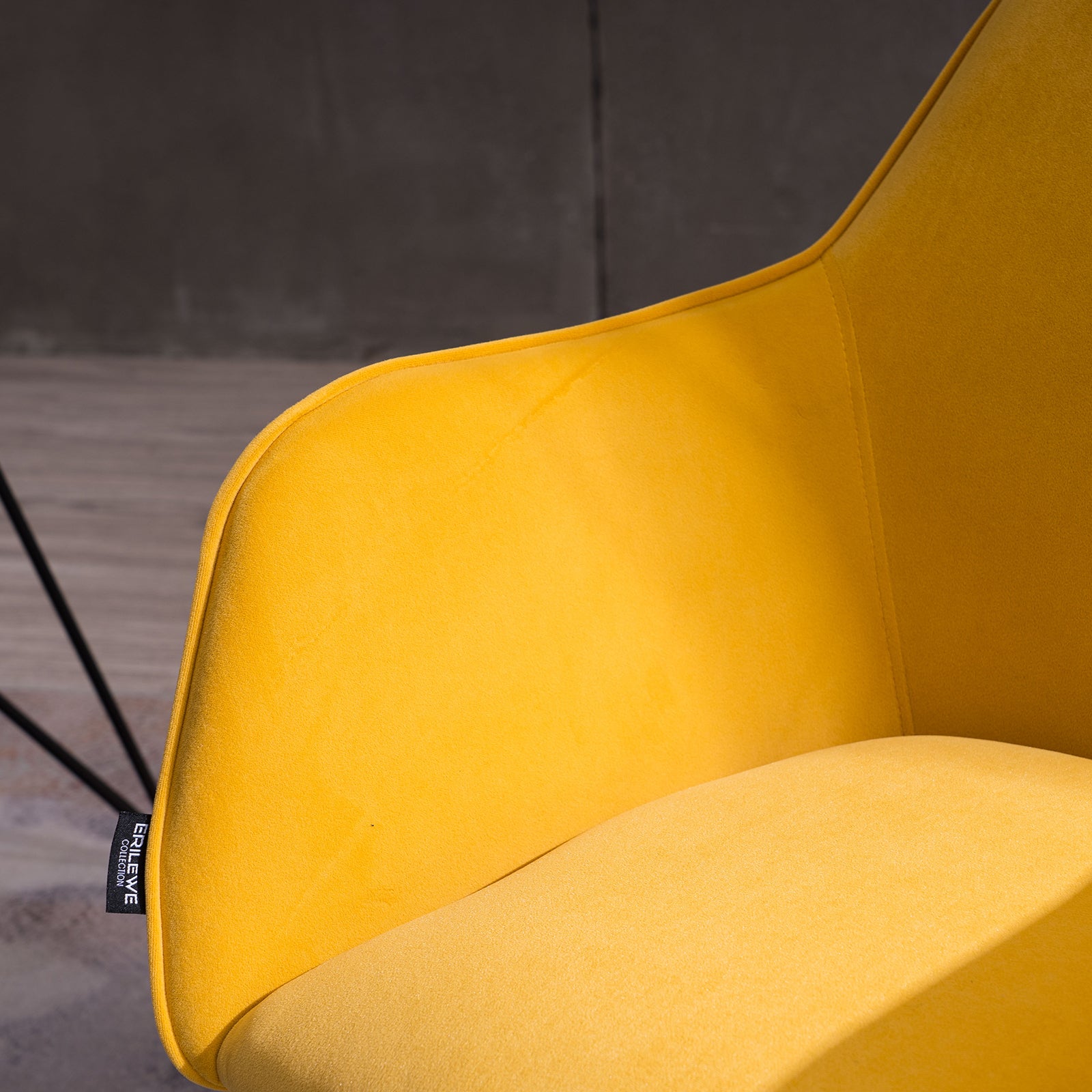 Modern Velvet Fabric Material Adjustable Height 360 Revolving Home Office Chair With Gold Metal Legs And Universal Wheels For Indoor,Yellow Yellow Foam Velvet