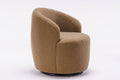 Teddy Fabric Swivel Accent Armchair Barrel Chair With Black Powder Coating Metal Ring,Coffee Brown Coffee Foam Upholstered