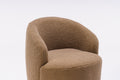 Teddy Fabric Swivel Accent Armchair Barrel Chair With Black Powder Coating Metal Ring,Coffee Brown Coffee Foam Upholstered