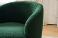 Teddy Fabric Swivel Accent Armchair Barrel Chair With Black Powder Coating Metal Ring,Dark Green Green Foam Upholstered
