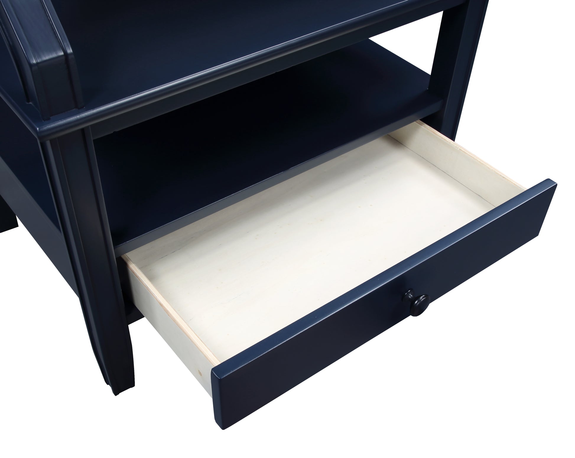 Newland Midnight Blue Storage Nightstand Navy Blue Wood Plywood