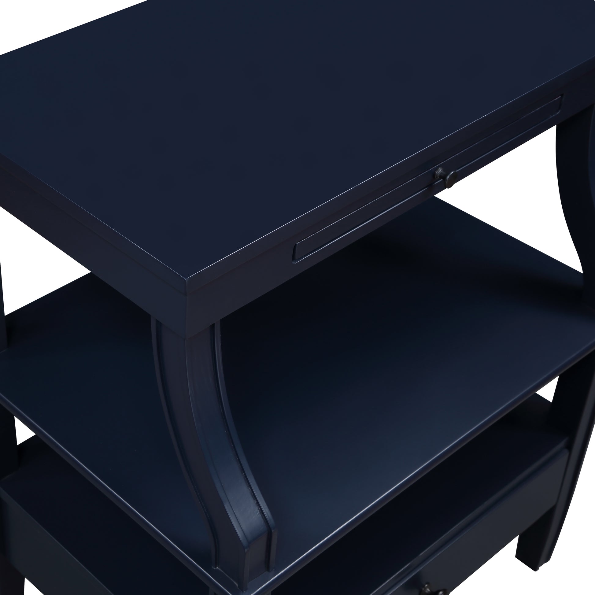 Newland Midnight Blue Storage Nightstand Navy Blue Wood Plywood