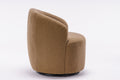Teddy Fabric Swivel Accent Armchair Barrel Chair With Black Powder Coating Metal Ring,Coffee Brown Coffee Foam Upholstered