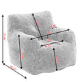 010 Soft Teddy Fabric Tufted Foam Bean Bag Chair With Teddy Fabric Coffee Coffee Soft Modern Foam Teddy