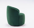 Teddy Fabric Swivel Accent Armchair Barrel Chair With Black Powder Coating Metal Ring,Dark Green Green Foam Upholstered