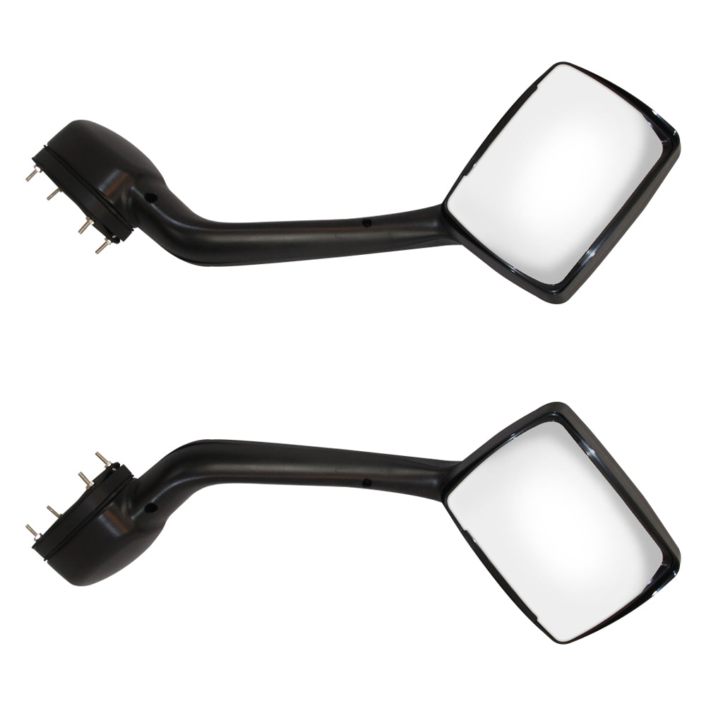 Black Hood Mirrors Pair For Kenworth T680 Peterbilt 579 587 W Mounting Kit Left And Right Side Black Abs