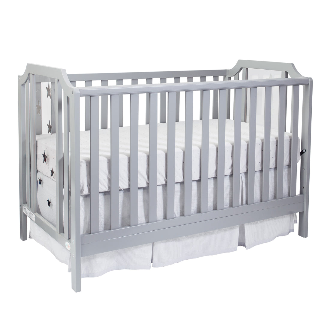 Celeste 3 In 1 Convertible Island Crib Light Gray Light Gray Solid Wood