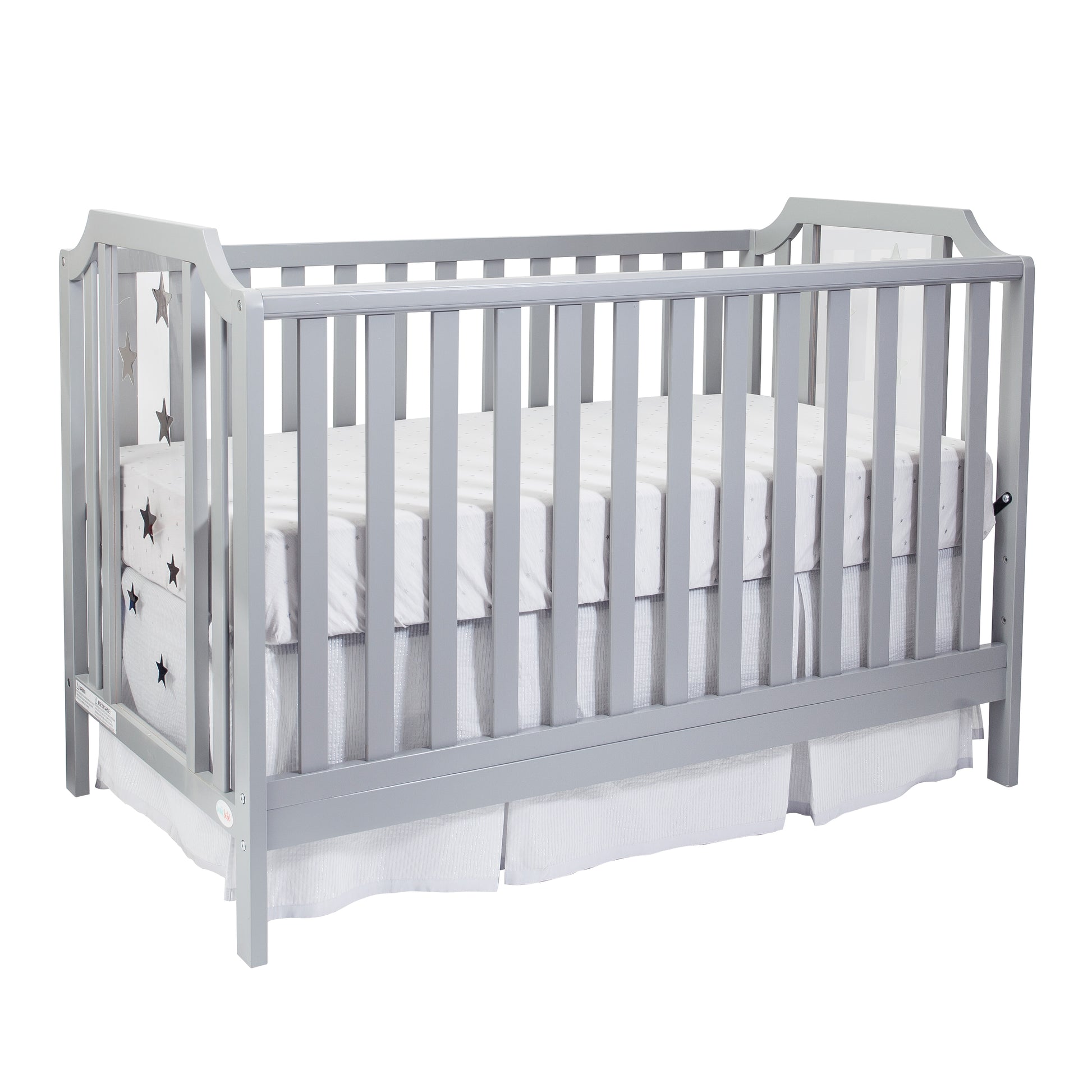 Celeste 3 In 1 Convertible Island Crib Light Gray Light Gray Solid Wood