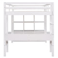 Full Size Loft Bed With Built In Desk With Two Drawers, And Storage Shelves And Drawers,White Box Spring Not Required Full White Wood Bedroom Pine