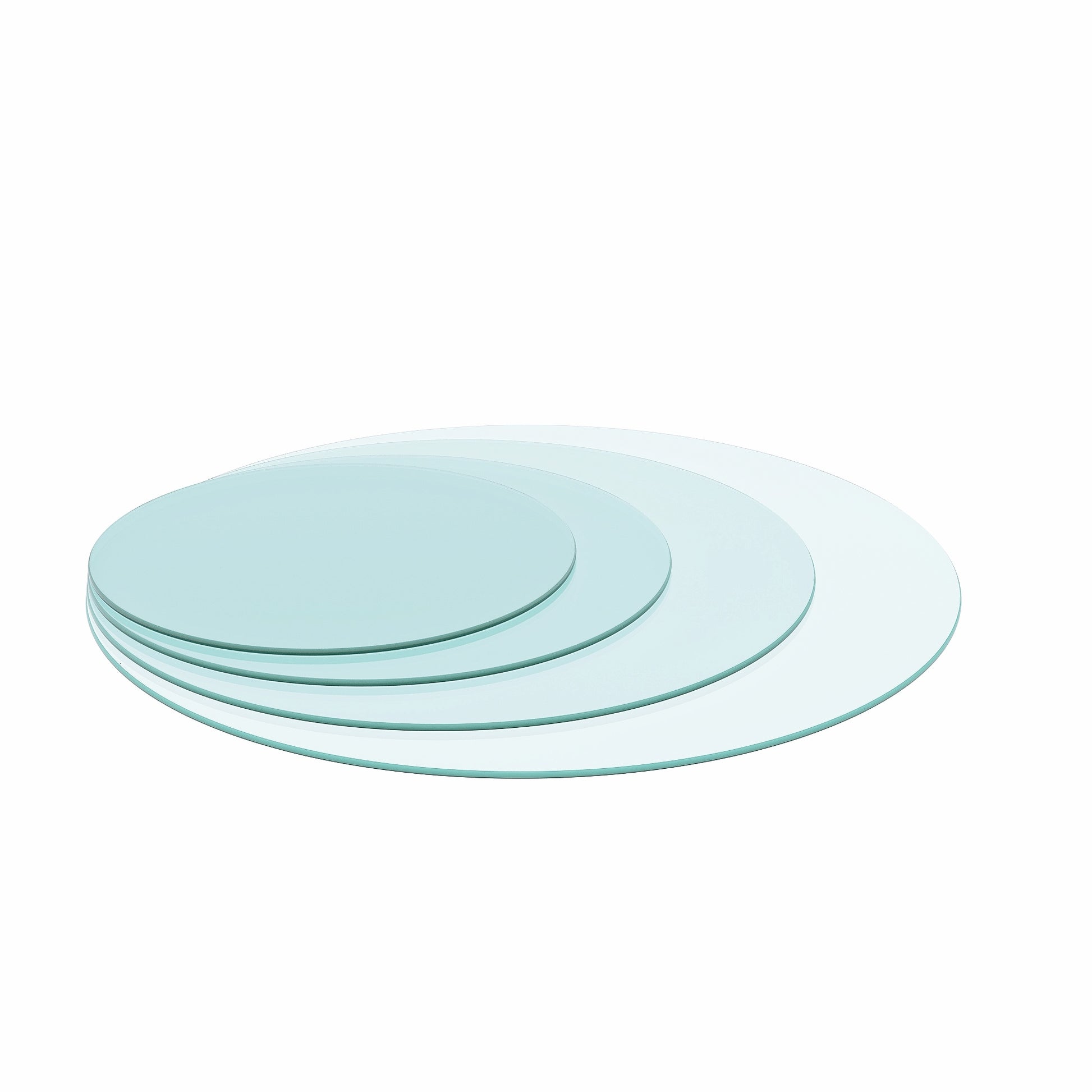 20" Inch Round Tempered Glass Table Top Clear Glass 1 4" Inch Thick Round Polished Edge Transparent Glass
