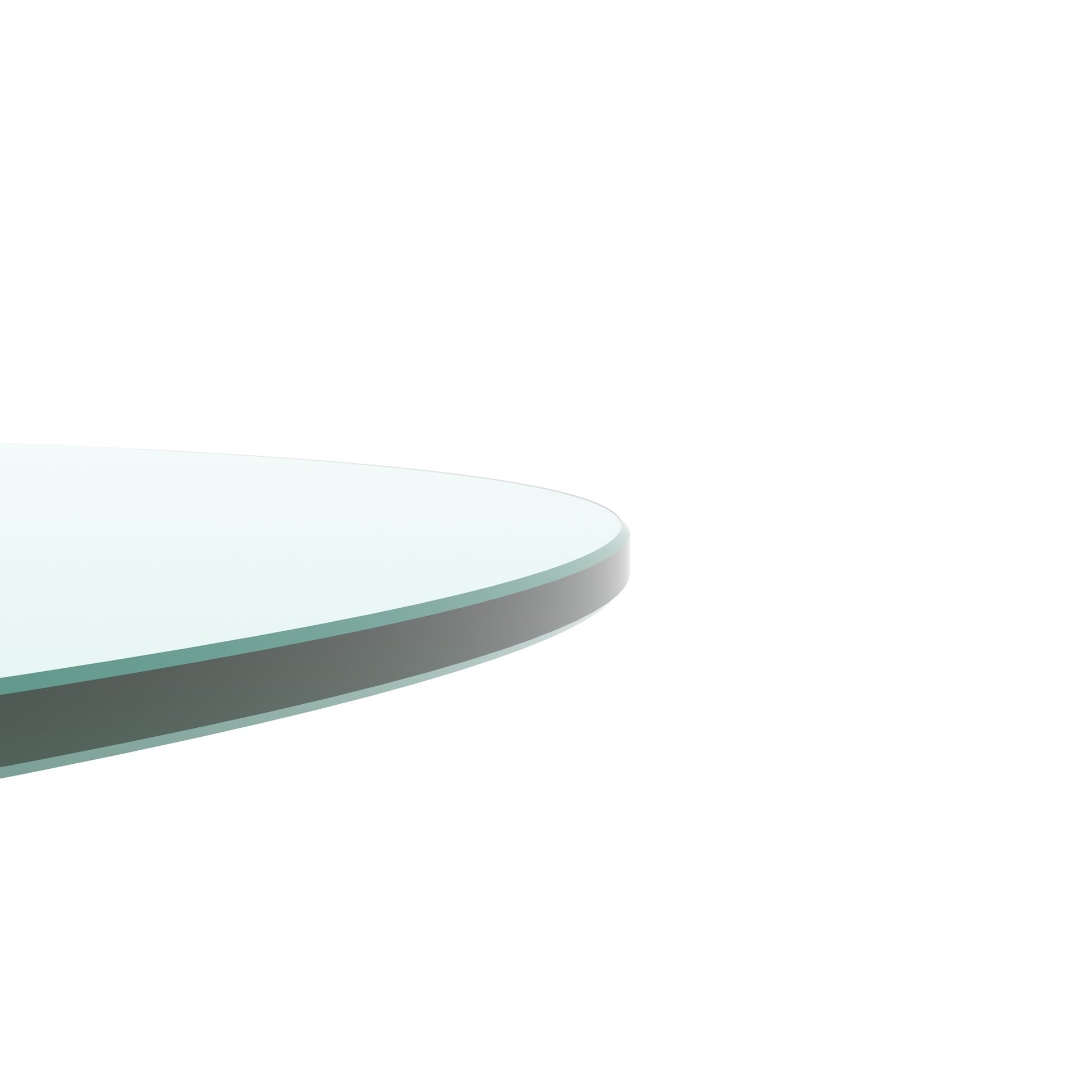 36" Inch Round Tempered Glass Table Top Clear Glass 1 4" Inch Thick Flat Polished Edge Transparent Glass