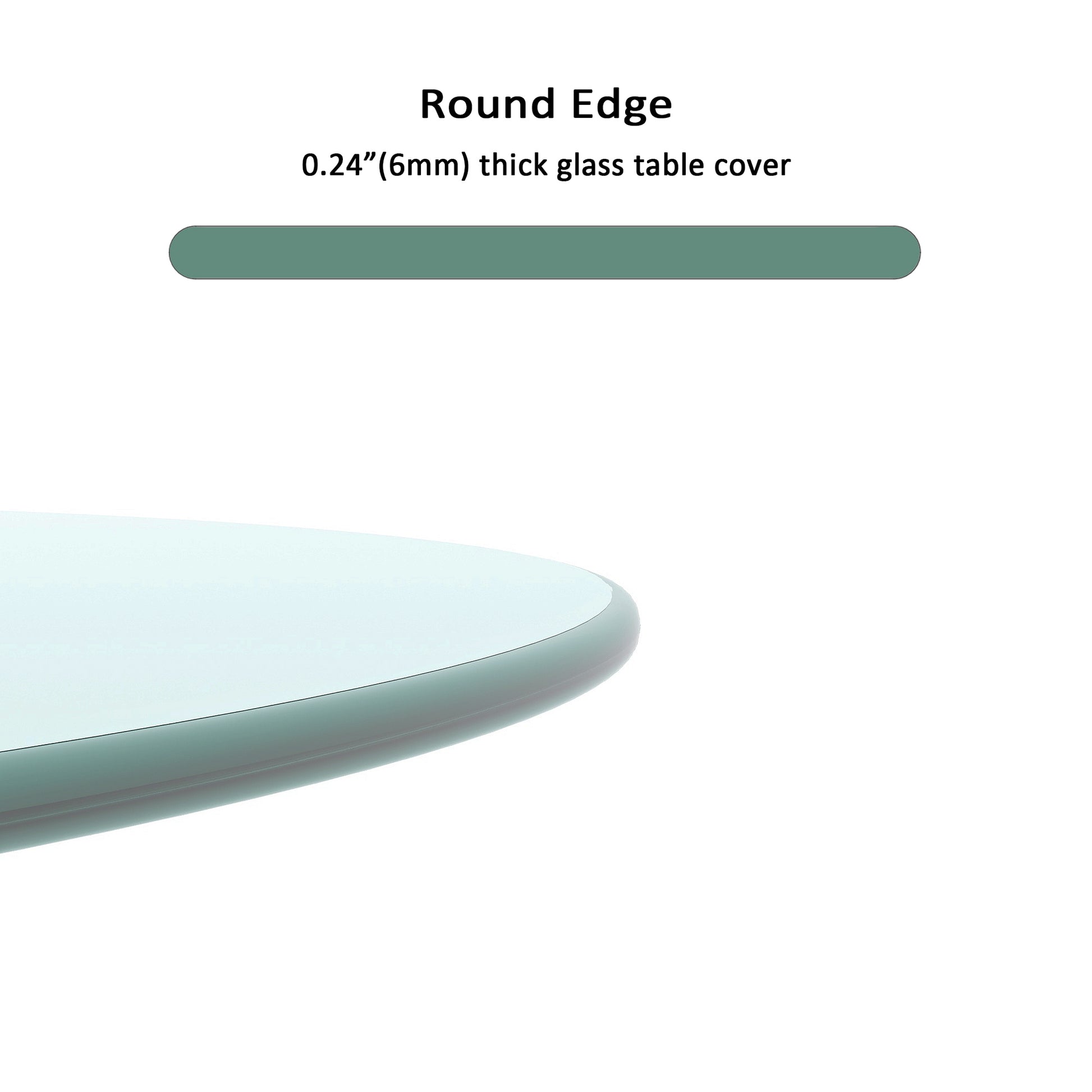 20" Inch Round Tempered Glass Table Top Clear Glass 1 4" Inch Thick Round Polished Edge Transparent Glass