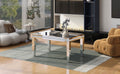 Fashionable Modern Glass Mirrored Coffee Table, Easy Assembly Cocktail Table With Crystal Design And Adjustable Height Legs, Silver Silver Glass