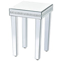 Fashionable Modern Glass Mirrored Coffee Table Set Of 3, Easy Assembly Crystal Design Cocktail Table With 2 End Tables For Apartment Home Office, Silver Silver Glass