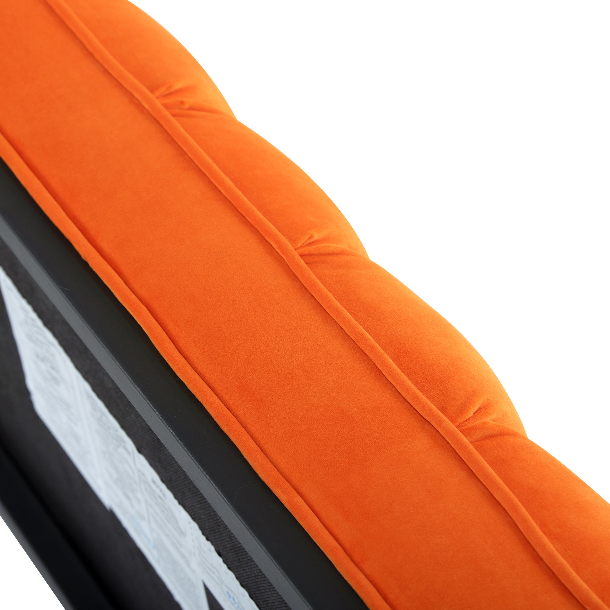 Metal Base Upholstered Bench For Bedroom For Entryway Orange Fabric