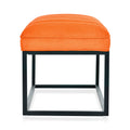 Metal Base Upholstered Bench For Bedroom For Entryway Orange Fabric