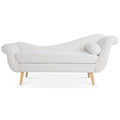 Chaise Lounge With Scroll Arms White Fabric