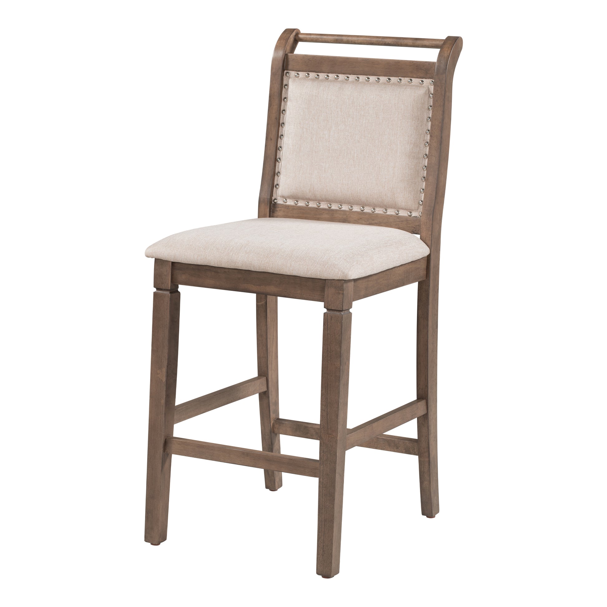 3 Piece Wood Counter Height Drop Leaf Dining Table Set With 2 Upholstered Dining Chairs For Small Place, Brown Brown Wood Dining Room Folding Rubberwood Oval Dining Table With Chair Upholstered