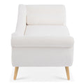 Chaise Lounge With Scroll Arms White Fabric