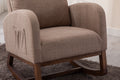 Coolmore Rocking Chair, Modern Glider Chair, Recliner Armchair With Wood Legs And Side Pocket, Nursery Rocking Accent Chair With High Back For Living Room Bedroom Camel Linen Camel Foam Solid Wood