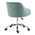 Coolmore Velvet Home Office Desk Chair, Modern Cute Computer Chair, Wheels Swivel Height Adjustable Swivel Task Chair For Home Office Mint Green Velvet Mint Green Foam Metal