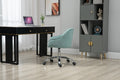 Coolmore Velvet Home Office Desk Chair, Modern Cute Computer Chair, Wheels Swivel Height Adjustable Swivel Task Chair For Home Office Mint Green Velvet Mint Green Foam Metal