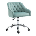 Coolmore Velvet Home Office Desk Chair, Modern Cute Computer Chair, Wheels Swivel Height Adjustable Swivel Task Chair For Home Office Mint Green Velvet Mint Green Foam Metal